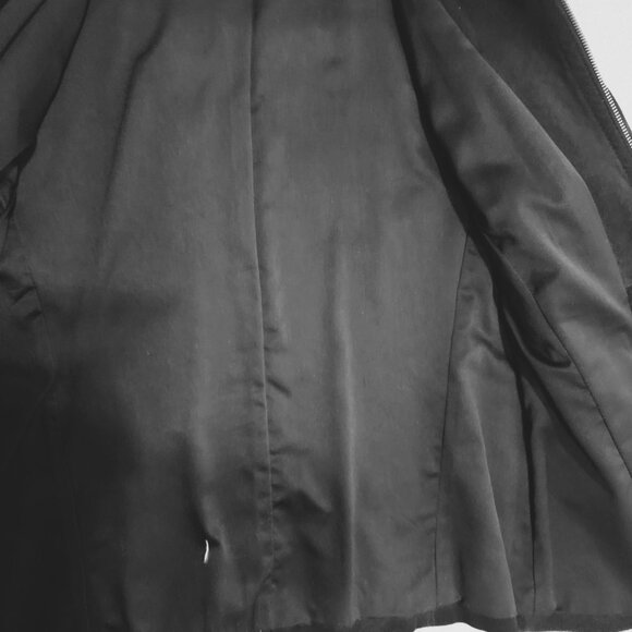 Liz Claiborne Black Suede Coat Size Large - Picture 6 of 9